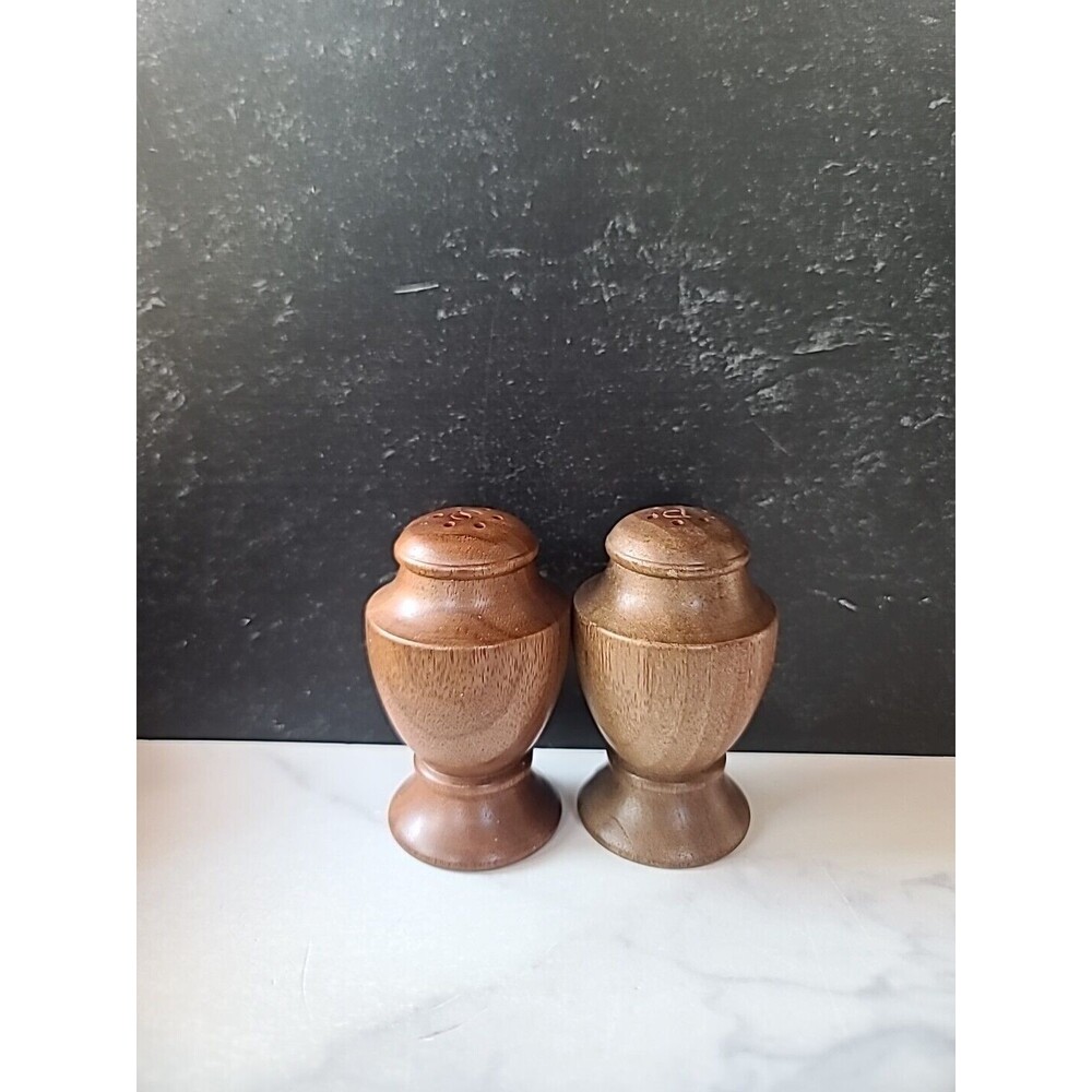 Vintage Wooden Salt And Pepper Shakers, READ